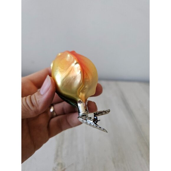 old world owc Clip Rose Orange glass Xmas tree vintage - Picture 8 of 8